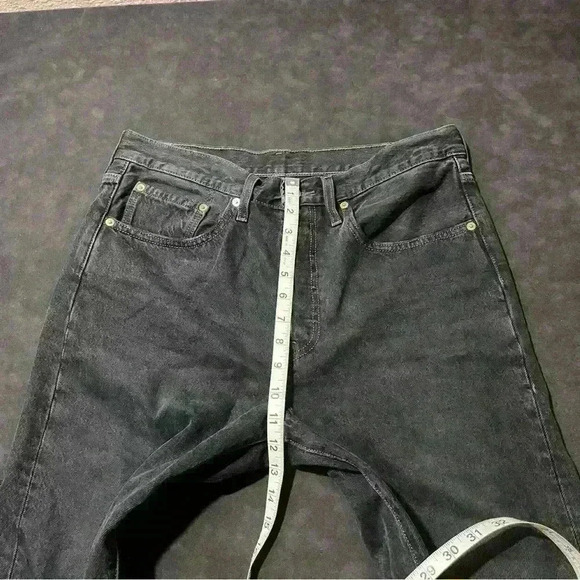 Levi's Premium Big E 501 S Skinny Black Distressed Button Fly Jeans 26x24 - Picture 6 of 12